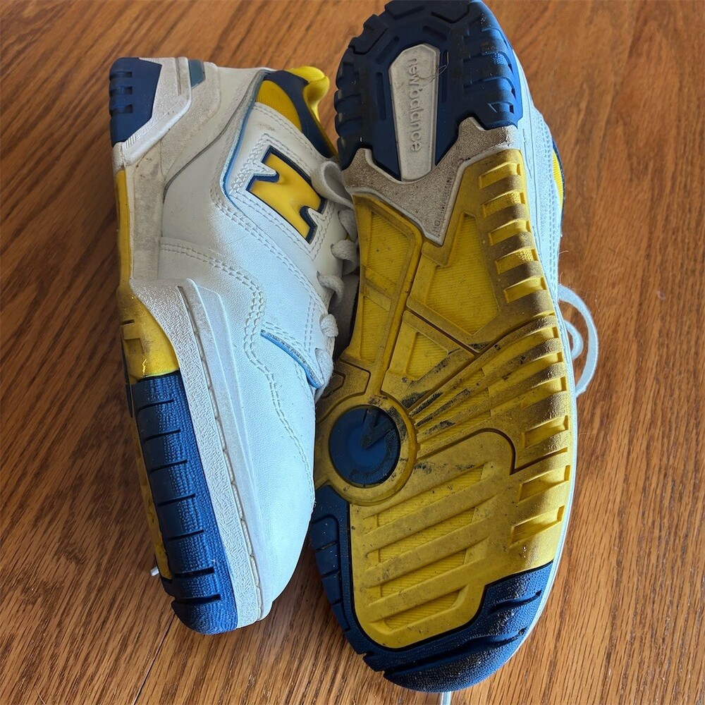 New Balance 550 Low Top Sneakers Honeycomb Heritage Blue Yellow - Picture 4 of 7